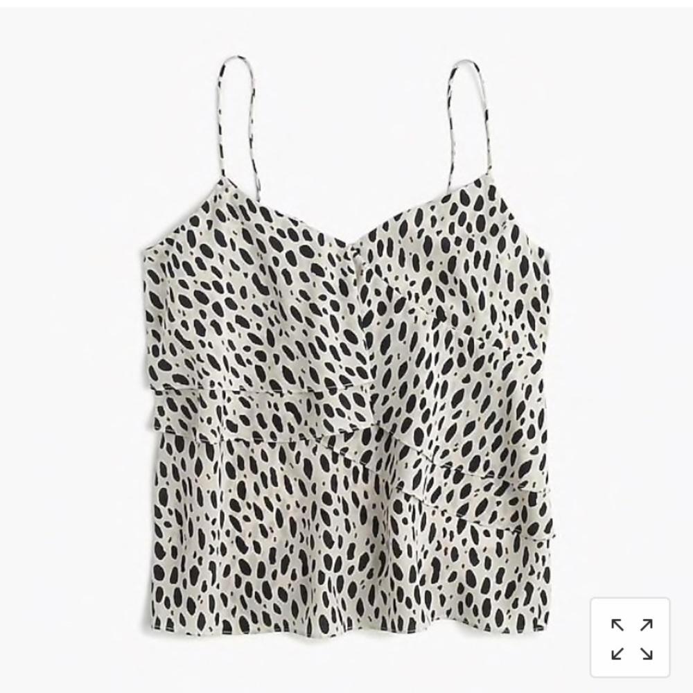 J. Crew silk ruffle cami in leopard print